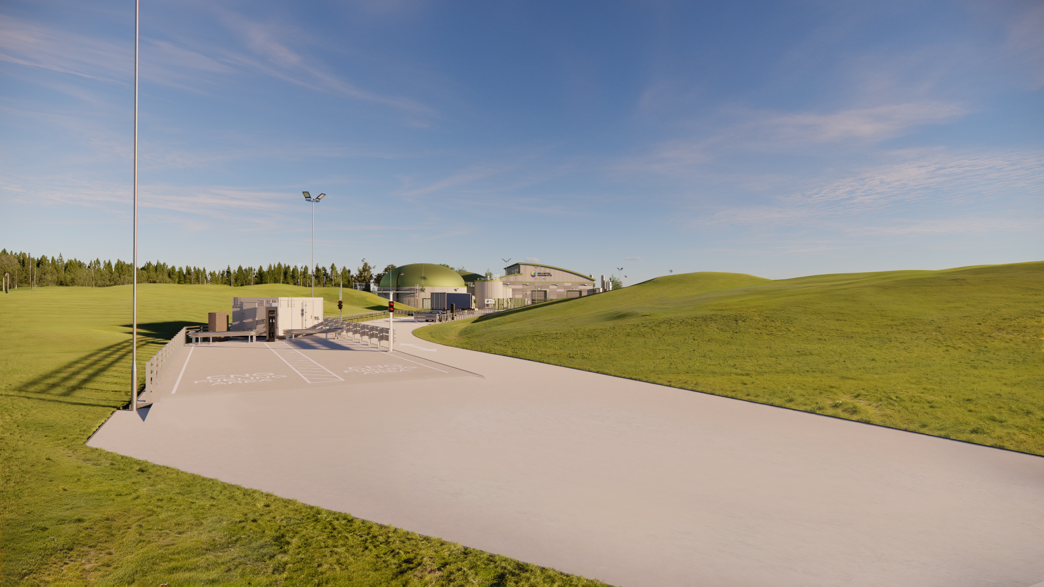 Entrance approach to Adnams BioCapital anaerobic digestion facility